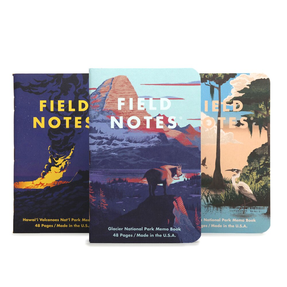 Field Notes, Memo & Notebooks, Art & School, National Parks, Series F, 3-Pack, 512949
